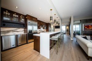 Bright modern space undergoing a professional kitchen renovation process.